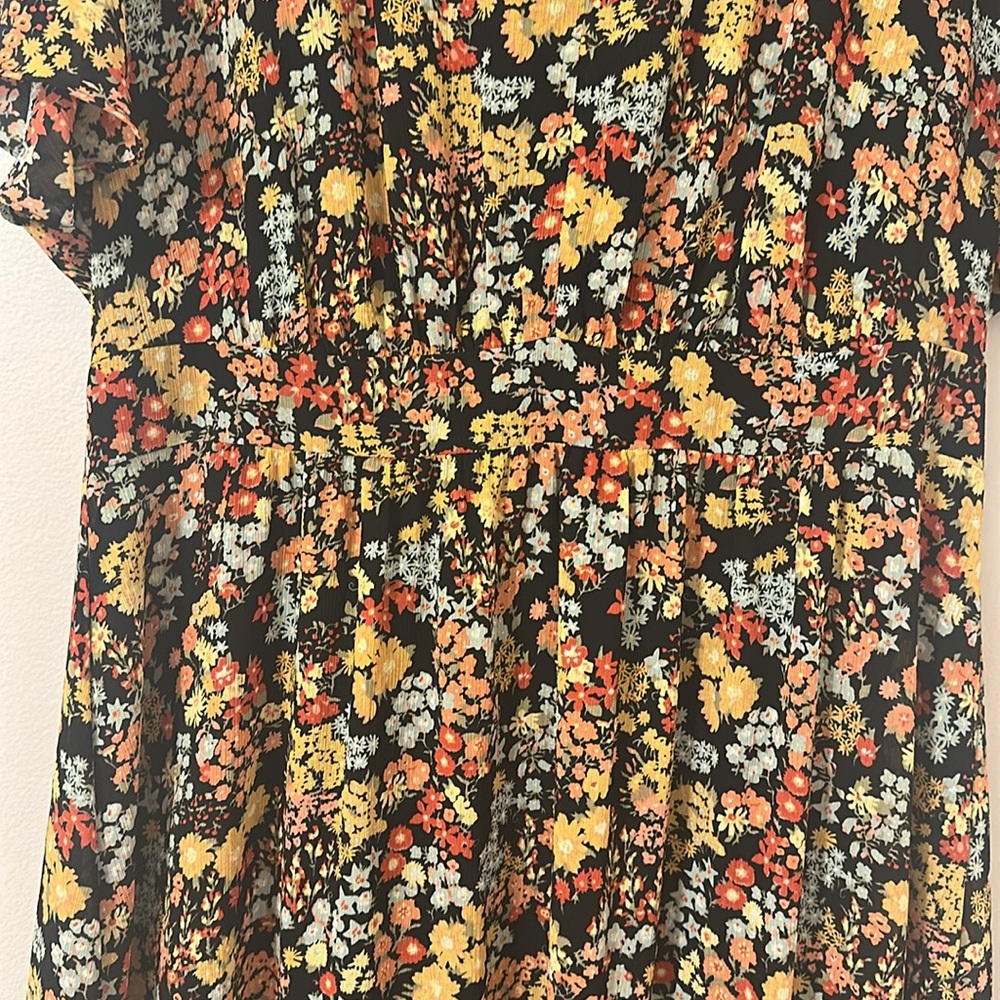 Madewell Women’s Dolman-Sleeve Ruffle-Hem Midi Dress in Flower Garden Size 14 - Picture 7 of 10
